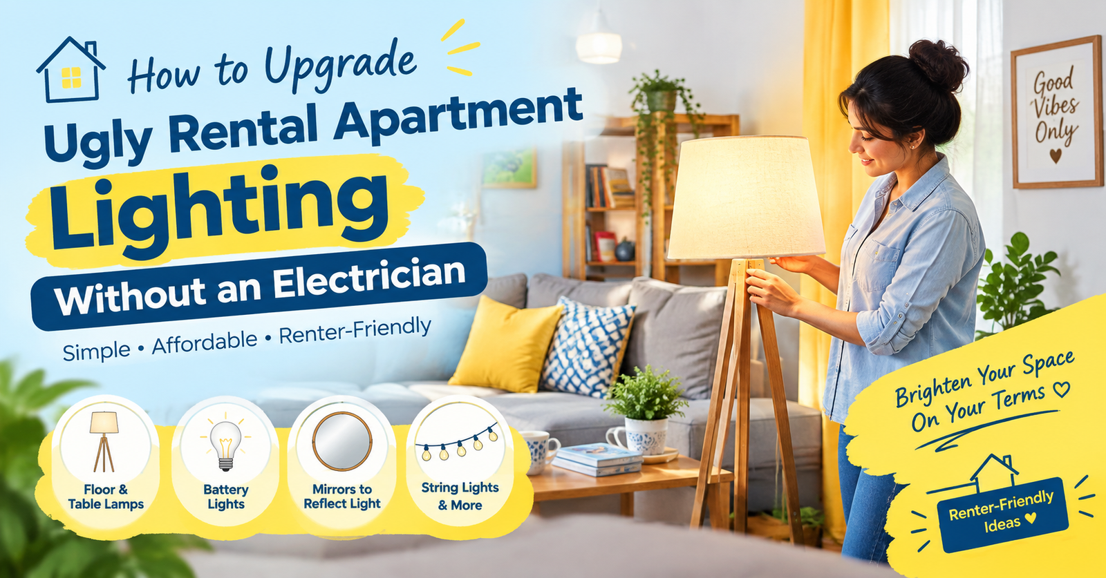 rental apartment lighting ideas